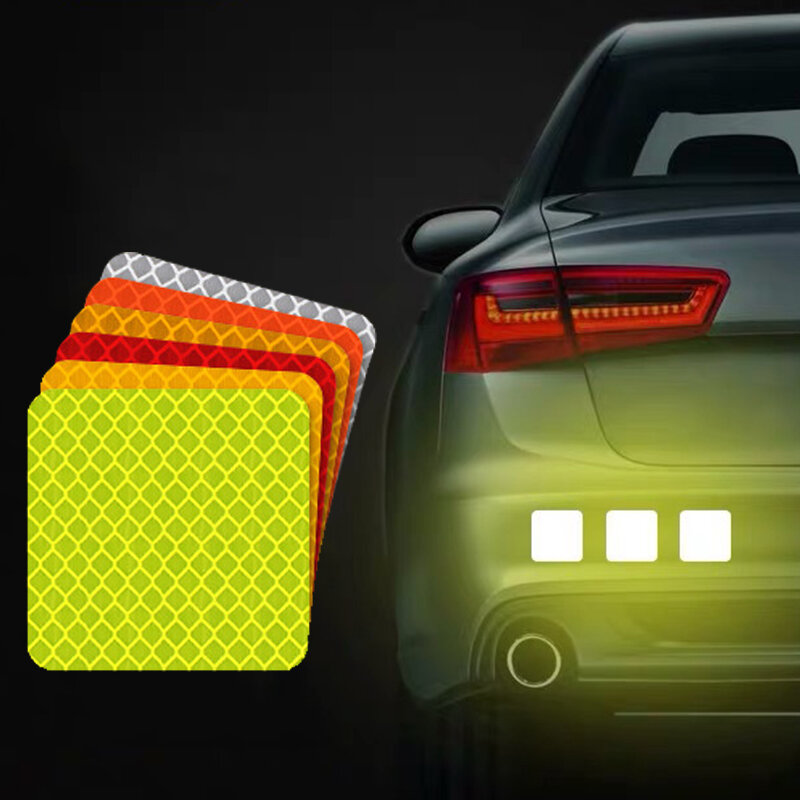 10 sztuk kolorowe zderzak samochodu odblaskowe naklejki bezpieczne odblaskowy pasek ostrzegawczy taśma naklejki naklejki New Arrival Auto stylizacja naklejka