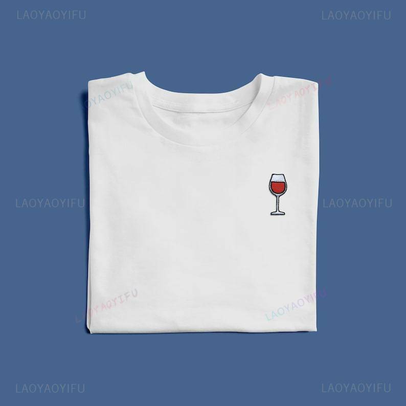 T-shirt estampada vinho tinto Vintage masculino e feminino, algodão de alta qualidade, manga curta, unissex, verão