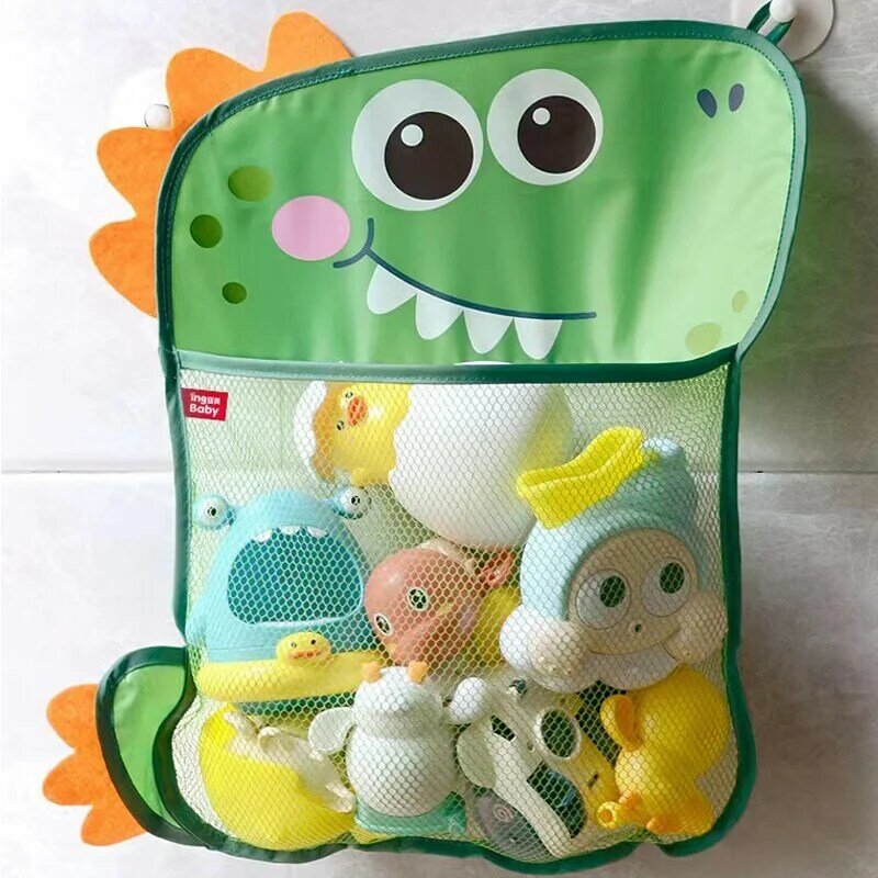 Mała zabawki do kąpieli słodka kaczka żaba siatka torba do przechowywania zabawek mocna przyssawka torba na Baby Shower Organizer łazienkowy wodne zabawki
