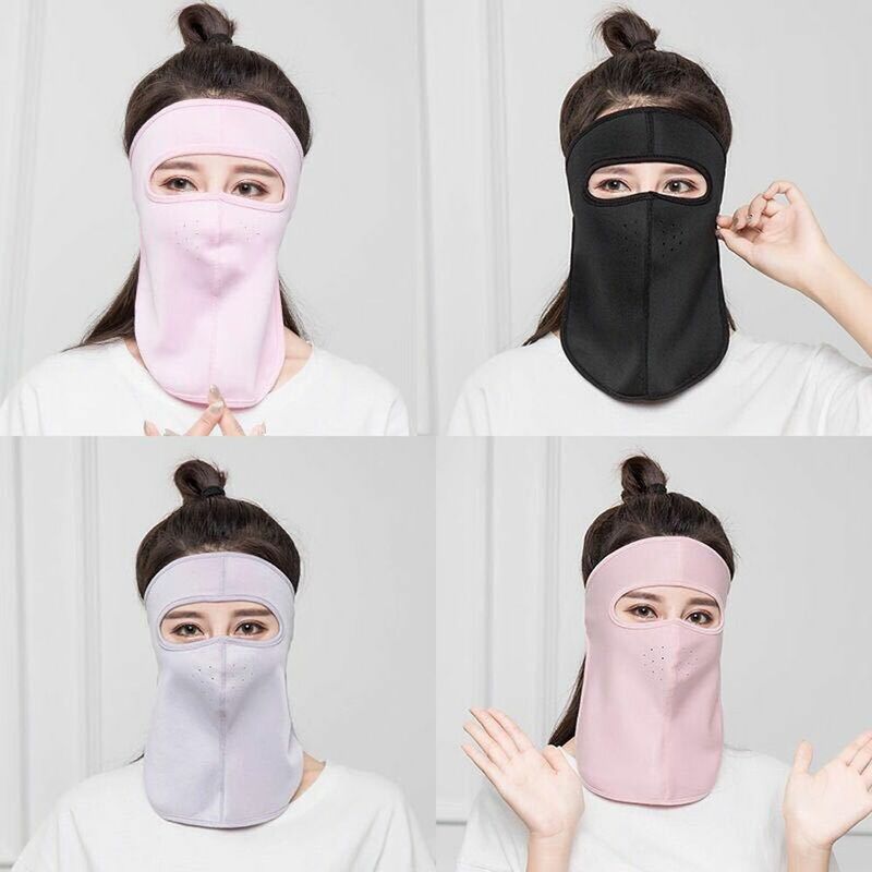 Summer Sunscreen Mask Ice Silk Mask UV Protection Face Cover Sunscreen Veil Face With Neck Flap  Sun Protection Face Scarves