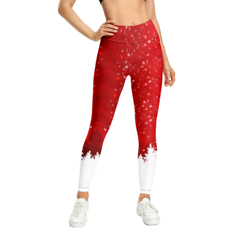 Leggings Casual natalizi donna Leggings Skinny elasticizzati a vita alta pantaloni da festa con stampa di tendenza per ragazza abbigliamento moda carino nuovo