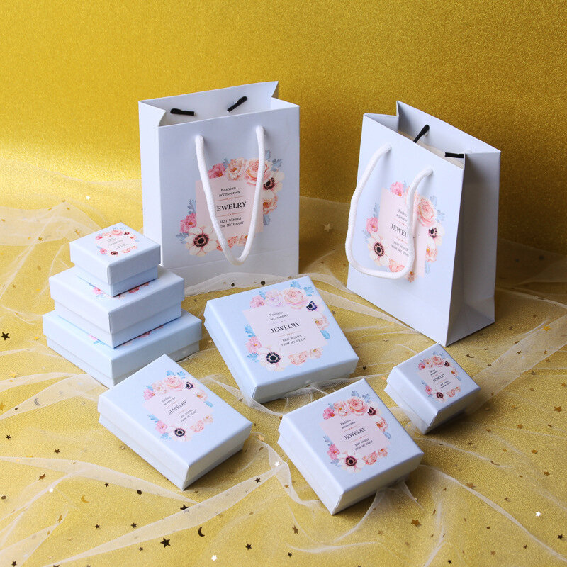 New Thicken Paper Jewelry Box Valentine's Day Birthday Wedding Gift Packaging Box High-end Print Jewelry Organizer Box Joyero