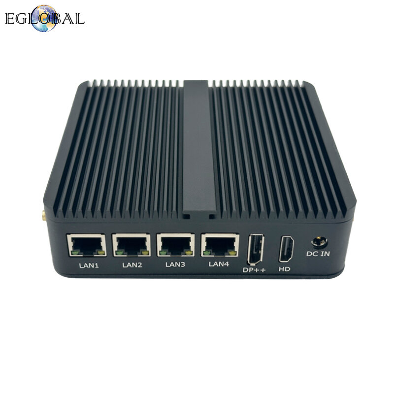 EGLOBAL-Mini PC Fanless Industrial, Roteador Intel Firewall, N100, 4*2.5G, LAN i225, 16G RAM, 512G, NVMe, SSD, 12ª Geração