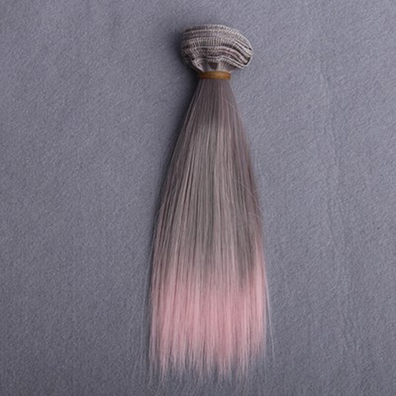 Rainbow Color Straight Hair para BJD e SD Doll, peruca DIY, atacado, frete grátis, 15cm