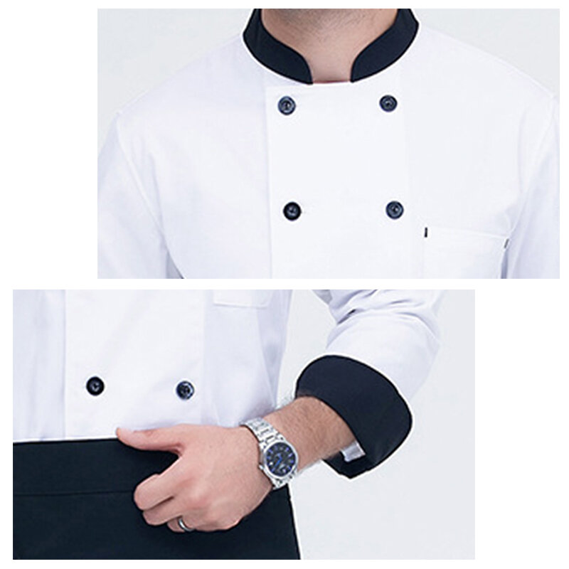 Chaqueta de cocina Unisex, camisa de Chef para cantina de Hotel, ropa de cocina para restaurante, uniforme de camarero de panadería, manga larga