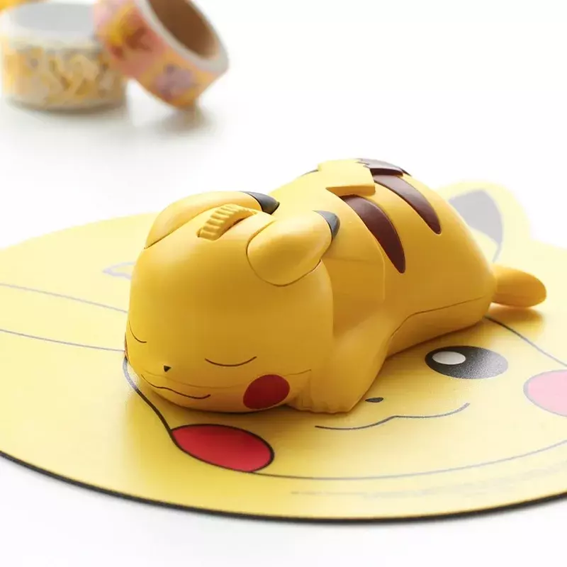 Pokémon Pikachu Anime Figure Mouse, Kawaii, Rodas, Computador, Bluetooth, Sem fio, Fato genuíno, Teclado, Novo