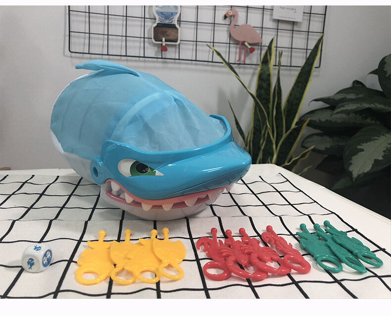 لعبة سطح المكتب لدغة إصبع القرش ، إثارة حفلة عض ، أطفال وبالغين ، لعبة مزحة تخفيف الضغط