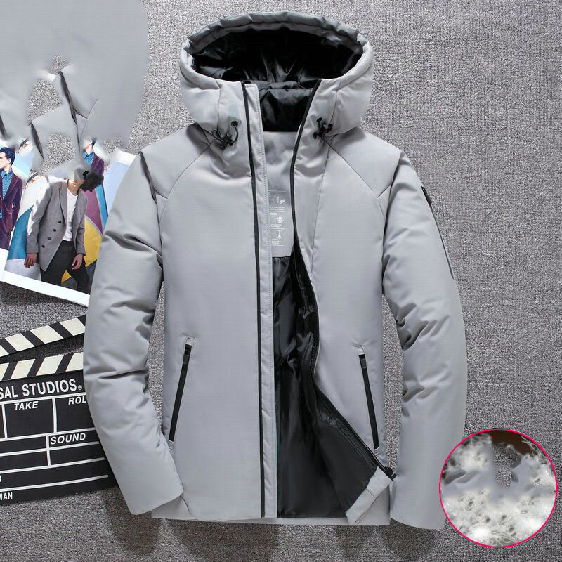 Gruby męskie płaszcze oryginalny wysokiej jakości nowy podgrzewany płaszcz męski kurtka europejska biała kaczka puchowa męska kurtka zimowa krótka kurtka Uk