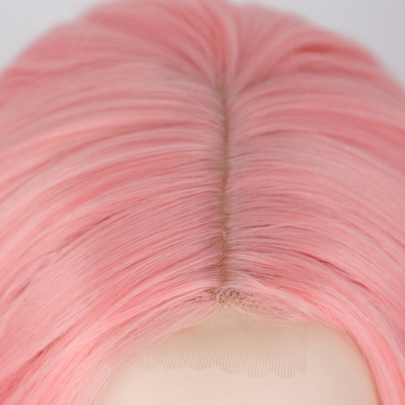 Różowe peruki damskie krótki Bob kręcone faliste peruki 14 cali peruka syntetyczna jak włosy naturalne dziewczyny codziennie używają peruki blond Cosplay