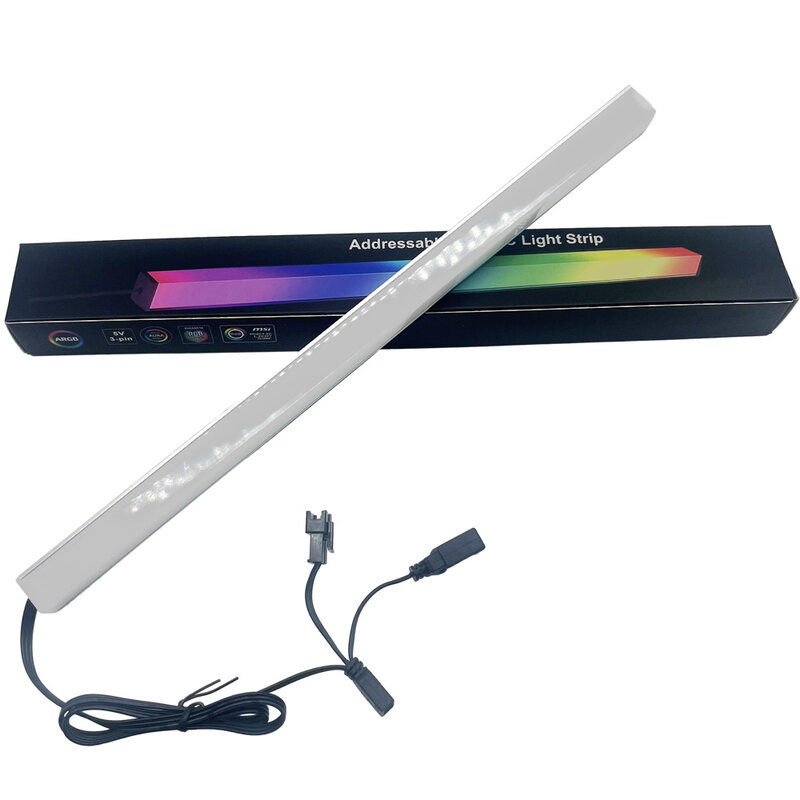 Tira de luces LED magnética para ordenador, barra de luz de aleación de aluminio RGB de 30cm, 5V/3 pines, placa base ARGB, para juegos de PC