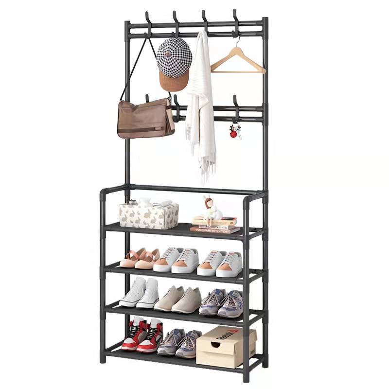 Simple Shoe Rack and Clothes Tree multi-layer Household door Shoe Cabinet dustproof household Accessories indoor magic device