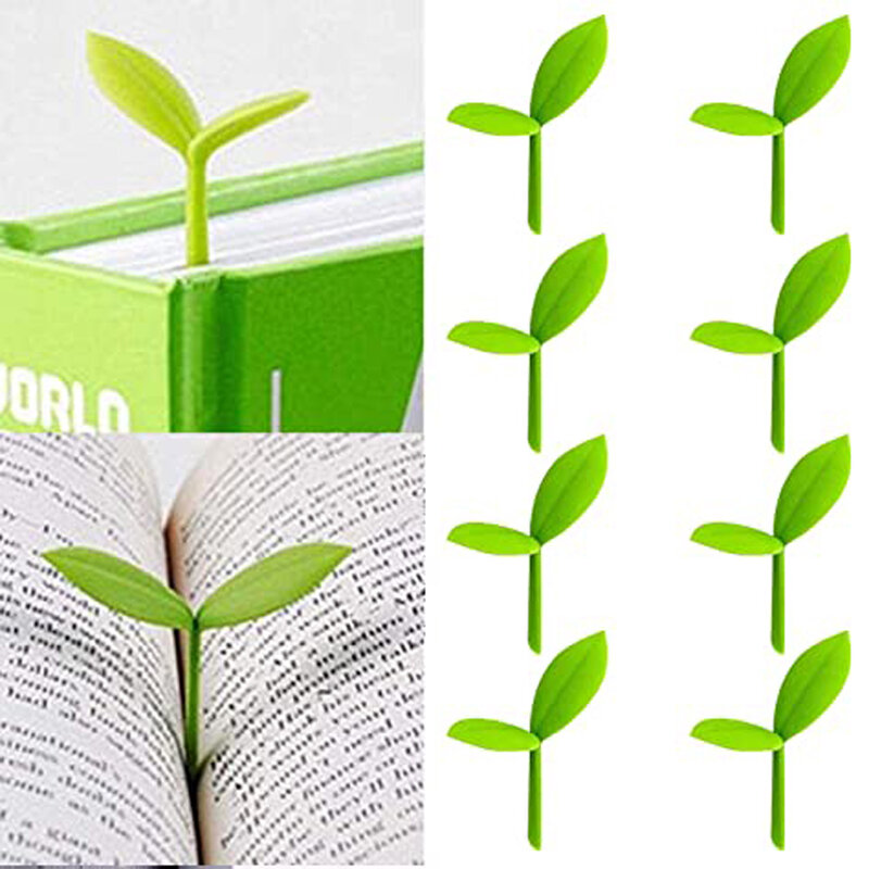 Aksesoris membaca silikon untuk Bookworm kreatif daun kecil Bookmark kuncup rumput Bookmark tunas Bookmark rumput kecil Bud
