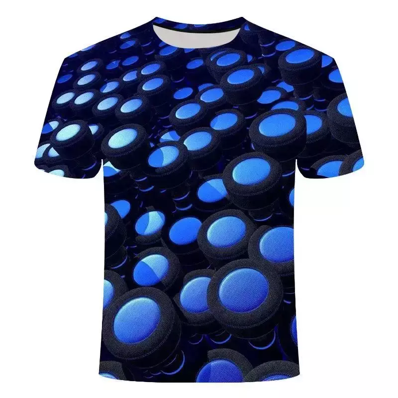 Camiseta de verano para hombre, Top de manga corta con estampado 3d de gráficos visuales, moda creativa, informal, calle, cuello redondo