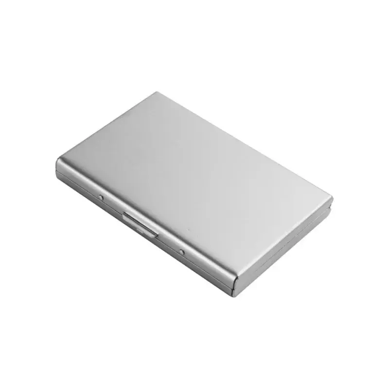 2023 nuova scatola di carte di credito Anti-smagnetizzazione in lega di alluminio scatola di carte di credito in acciaio inossidabile nero borsa per carte RFID in metallo portatile di moda