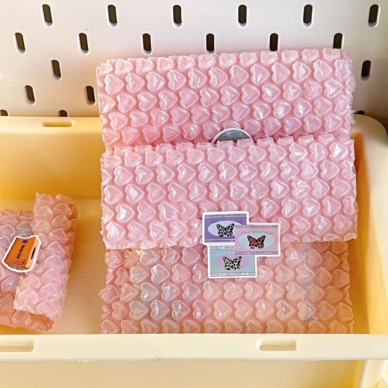 Bolsa de burbujas rosa de 10 piezas, película de burbujas a prueba de golpes, PE, autosellado, embalaje, bolsa de correo, suministros para pequeñas empresas