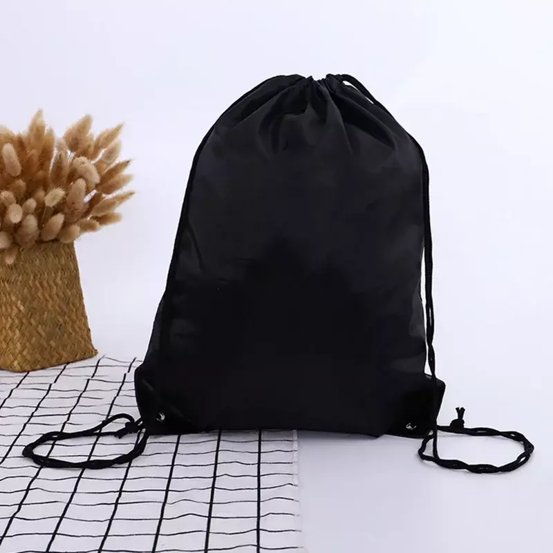 Bolsa deportiva portátil de nailon, mochila gruesa con cordón, cinturón para montar en el gimnasio, bolsa de zapatos con cordón, mochilas de ropa impermeables