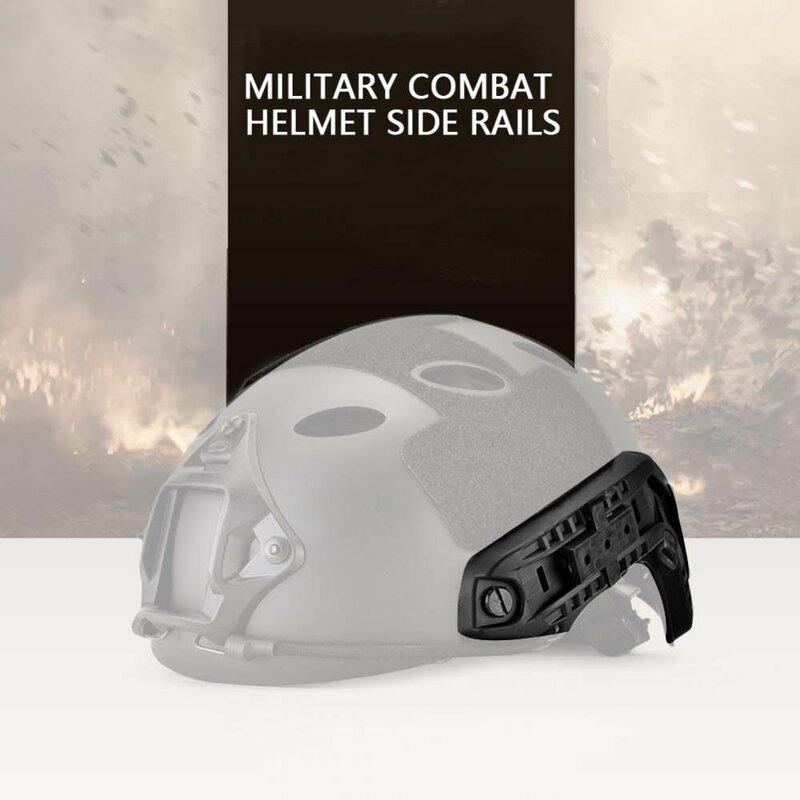 Rápido capacete ferroviário montar capacete adaptador tático militar combate capacete trilhos laterais com cordão parafusos de montagem acessórios