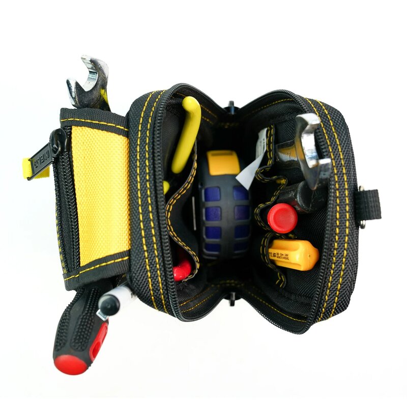 Custodia per attrezzi con tasche di varie dimensioni e borsa per attrezzi per elettricisti con supporto per martello perizoma con nastro elettrico