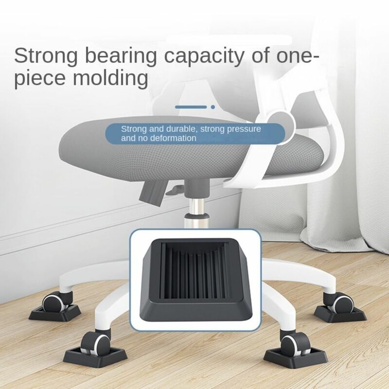 Cadeira engrossa Anti Vibração Foot Pad, Anti-Slip Mat fixo, Impedir Movendo, Grande Fricção, Stripe Wheel Holders