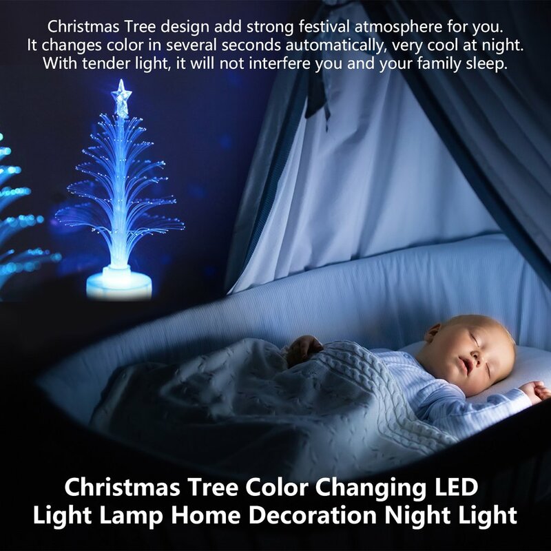 Colorful Christmas Tree Light Color Changing LED Light Lamp Room Decoration Ornament Small Night Light for Home Party Festival