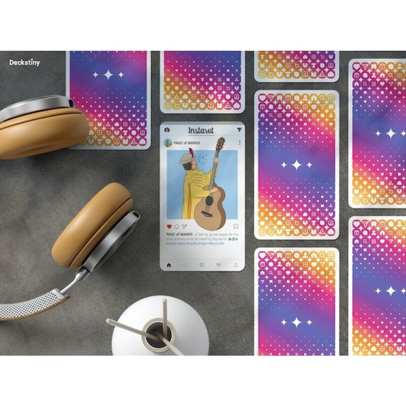 Anti-Tarot Card Deck com bordas douradas, Legenda Estilo de Vida Social, Embalagem Caixa Rígida, Caixa Espumante, Roxo, 12x7cm, 78 Card, 2,75x4,75 pol