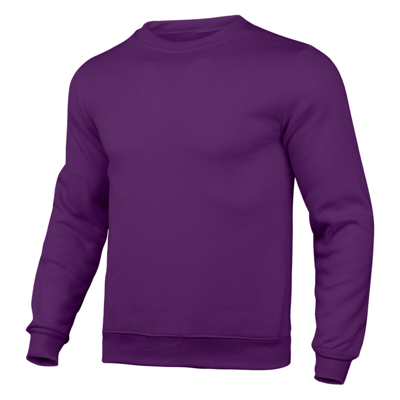 Suéter de cuello redondo para hombre, Blusa de manga larga con bolsillo, jersey de lana, Color superior, informal, Delgado, sólido, otoño