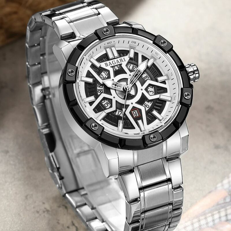 Relógio de quartzo impermeável masculino, marca de luxo, moda relógios, relógio masculino