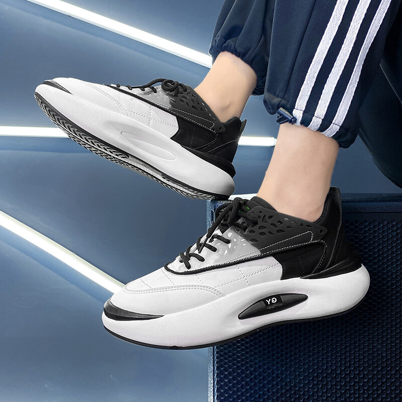 Zapatillas de deporte informales para Hombre, zapatos para correr de suela gruesa, aumento de altura, tallas 39-44