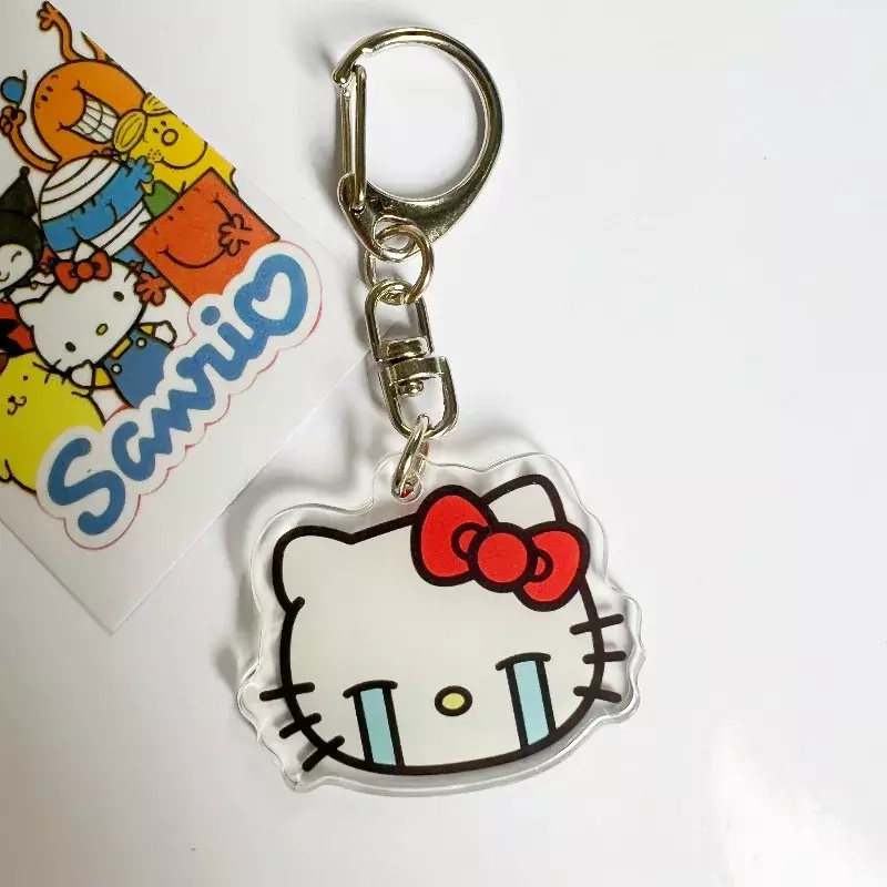 Акриловый брелок Hello Kitty, мультяшный аниме Sanrio Kitty, брелок для ключей, подвеска для рюкзака, ювелирные аксессуары, подарки