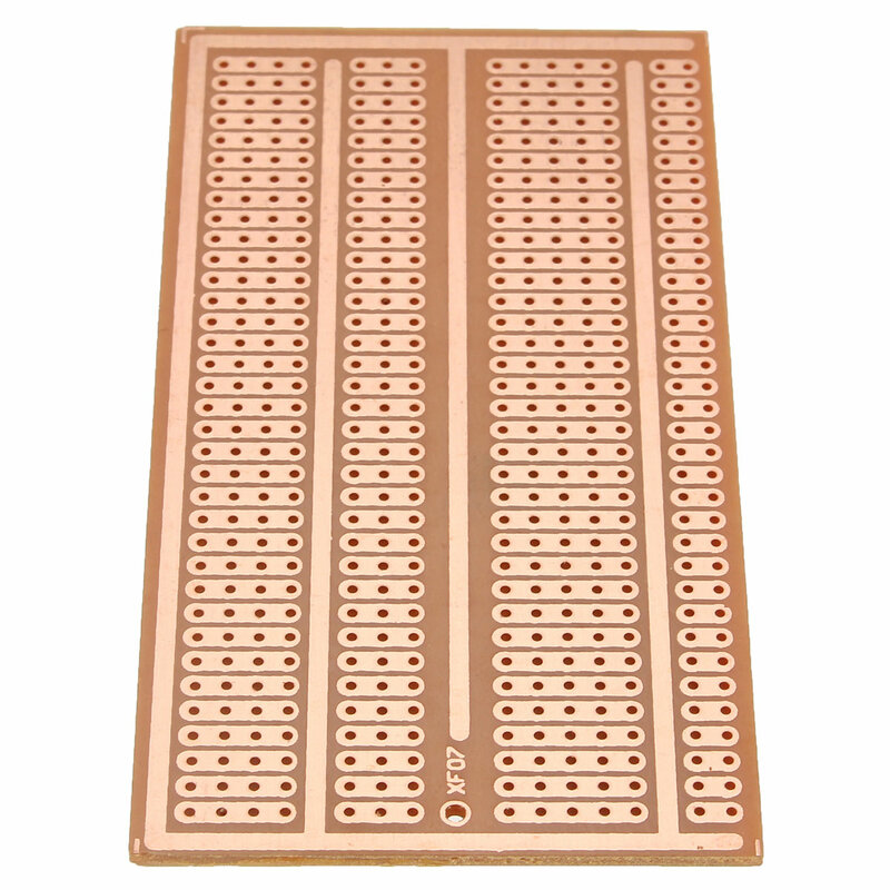 Único papel lateral do protótipo de cobre, breadboard do PWB, furo comum 2 3 5, 5x9.5cm, 1Pc