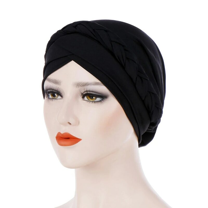 Turban Monocouche de Couleurs Assorties, Bonnet à Cheveux Ronds, Style Musulman