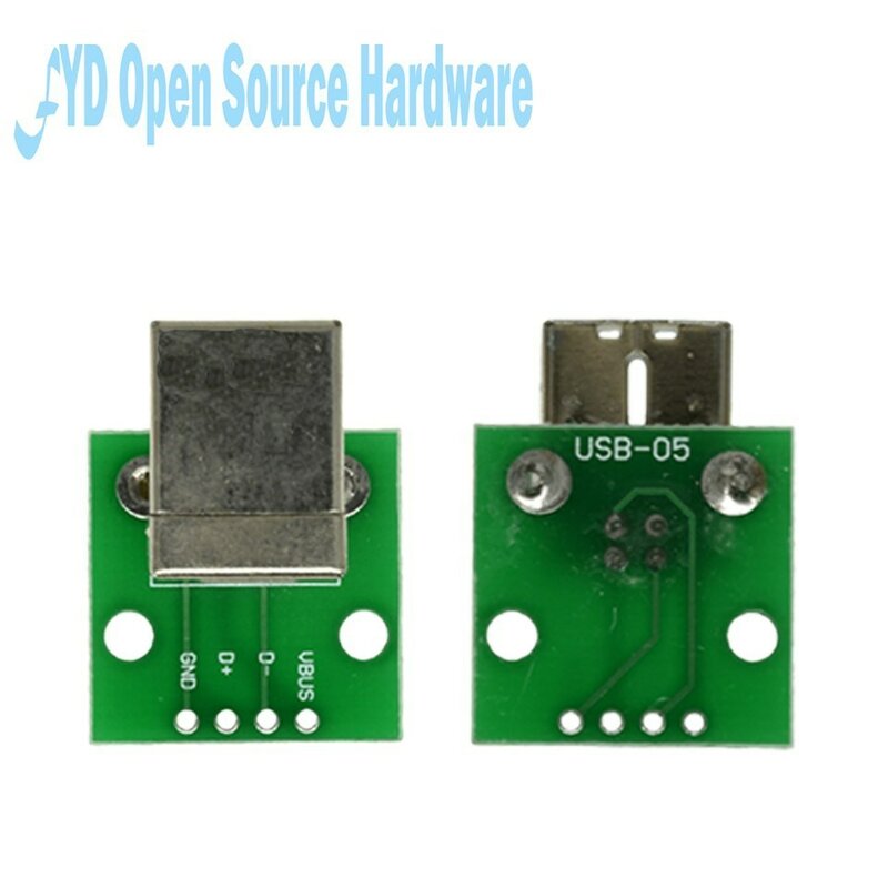 10PCS MICRO MINI5P type-c USB To Dip Female B-type Square Interface Printer Mike PCB Converter Adapter Breakout Board