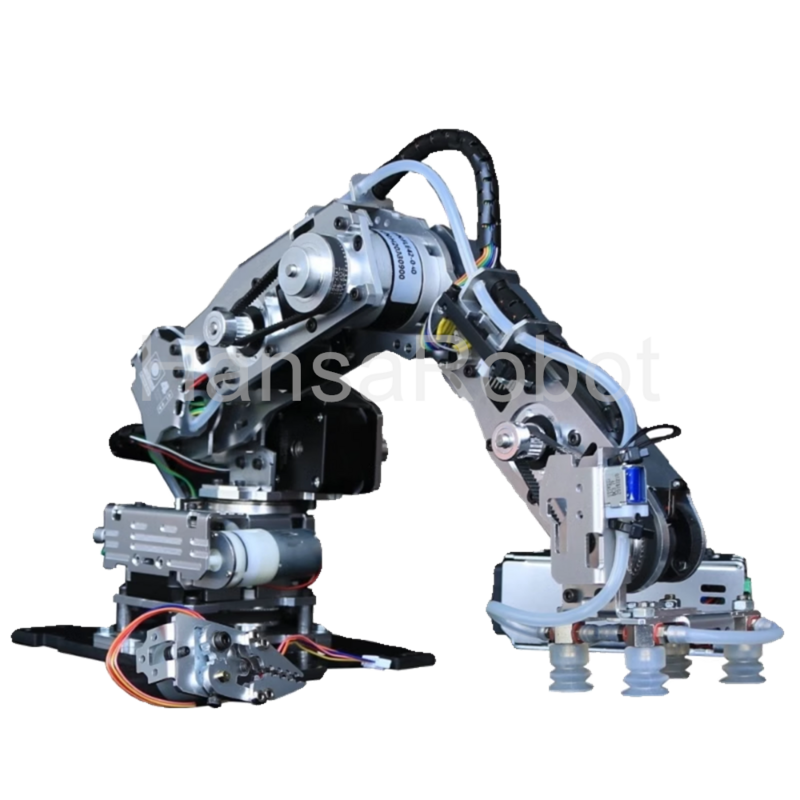 สำหรับ Arduino 4 dof แขนหุ่นยนต์โลหะพร้อมปั๊มดูดโหลดขนาดใหญ่สเต็ปเปอร์มอเตอร์อุตสาหกรรมหุ่นยนต์รุ่นที่หนีบแบบหลายแกน