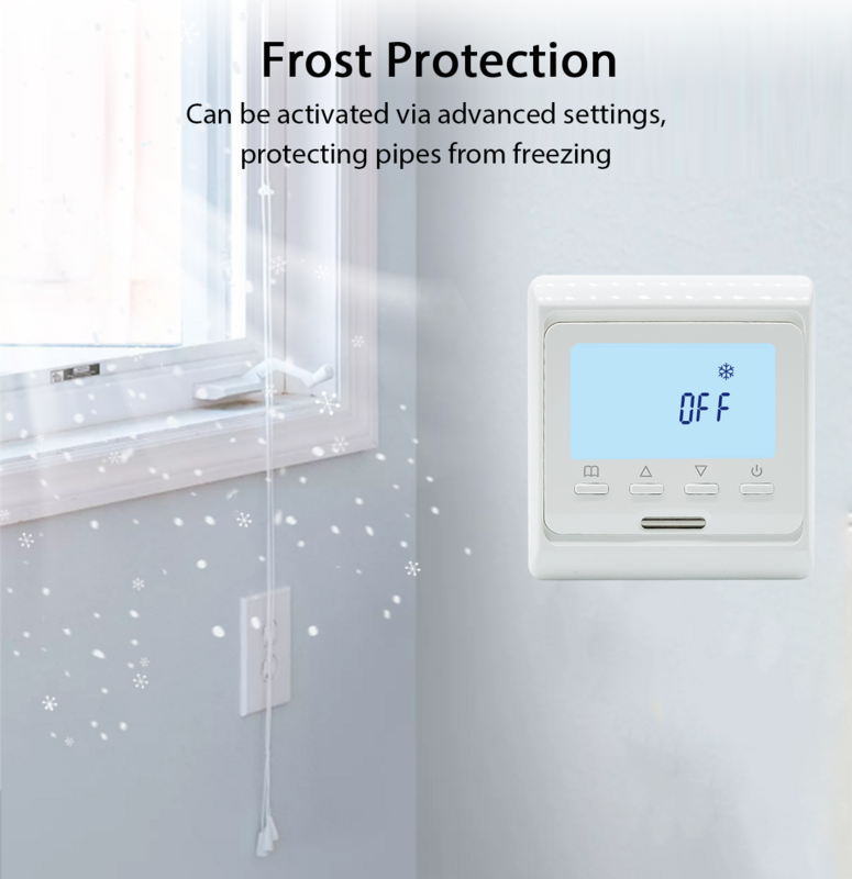 Thermostat de chauffage au sol avec écran LCD, régulateur de température programmable, 220V, électrique, eau, gaz, bomicrophone, sol chaud, Wi-Fi