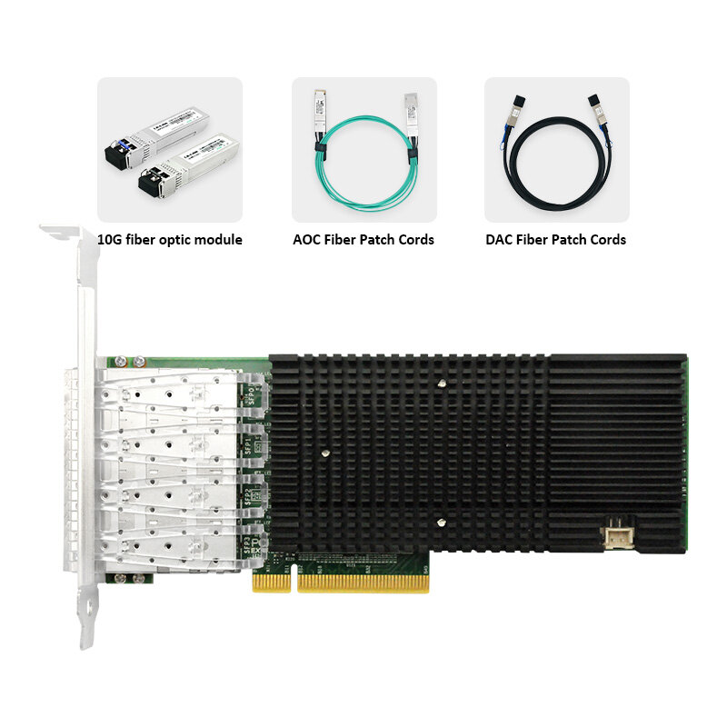 LR-LINK 1024PF 10Gb PCI-E NIC Network Card, with Intel 82599ES Chipset, Quad SFP+ Port, PCI Express Ethernet LAN Adapter
