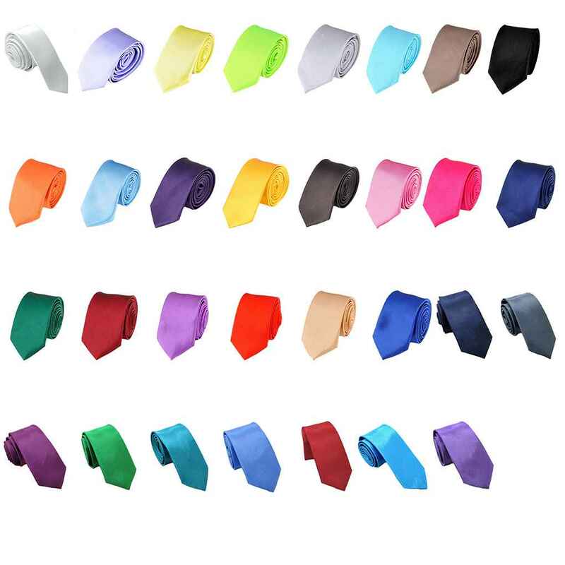 Multi Colors Male Soft Polyester Silk Necktie Comfortable Men Business Wedding Ties Solid Pattern Neck Ties