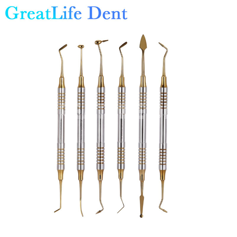 GreatLife-Resina Dentária Filling Restoration Kit, Equipamento profissional Dent, Instrumentos Dentista, Equipamentos Odontológicos, Estética, 6pcs por conjunto