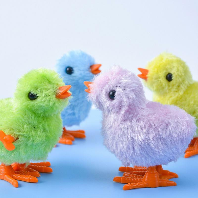 Simpatico giocattolo di pollo a carica divertente che salta a piedi peluche pollo giocattolo a orologeria Wind Up pulcino compleanno regalo di pasqua per bambini o animali domestici