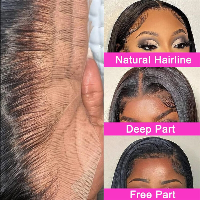 4x4 13x4 Lace Closure Transparent Lace Frontal Closure Swiss Lace 100% Human Hair Hand Tied Straight Free Part Brazilian Hair