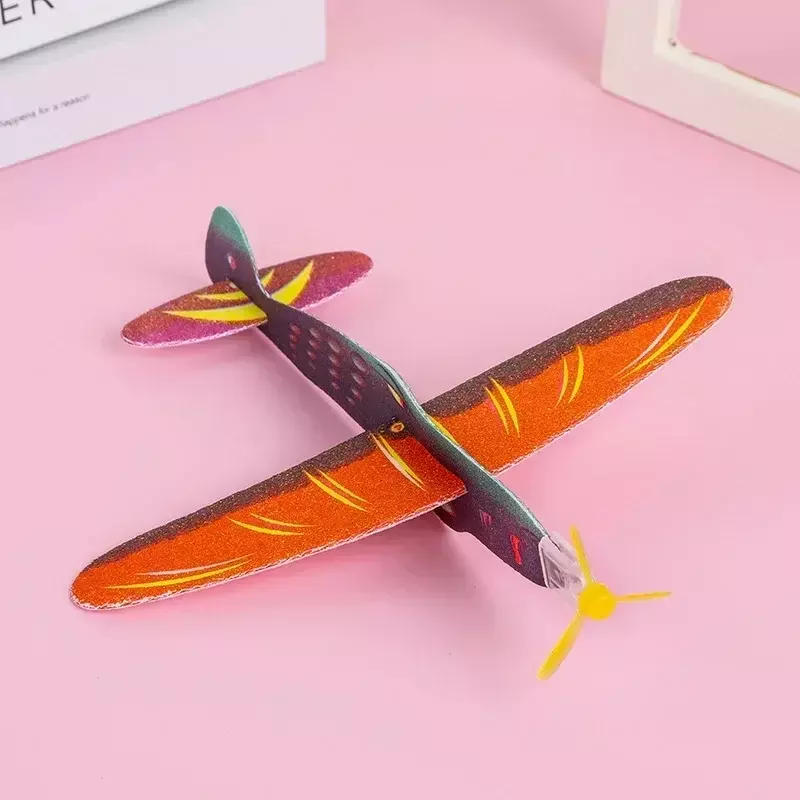 Mainan pesawat Mini anak-anak, 1 buah mainan pesawat terbang lempar tangan DIY, Model pesawat busa, permainan pesta, mainan luar ruangan untuk hadiah anak-anak bayi