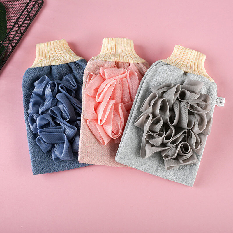 Exfoliating Washcloth Back Scrubber Bath Shower Towel Multi-Function Double-Sided Soft Painless Foam Gloves Bathroom Supplies