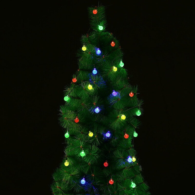 LED 태양광 스트링 야외 방수 크리스털 볼 캠핑 요정 화환, 정원 파티 램프, 크리스마스 장식, 200