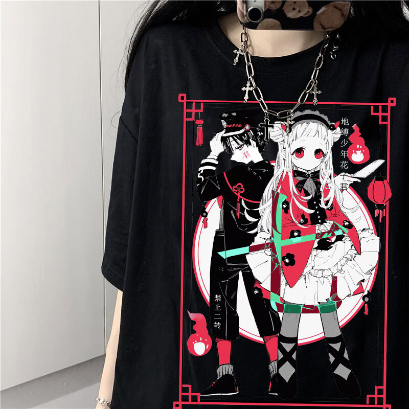 Ponadgabarytowy T Shirt mężczyźni Horror komiksy Harajuku Tee Shirt Horror komiksy gotyckie kreskówki japońskie Anime drukuj Punk t-shirty topy