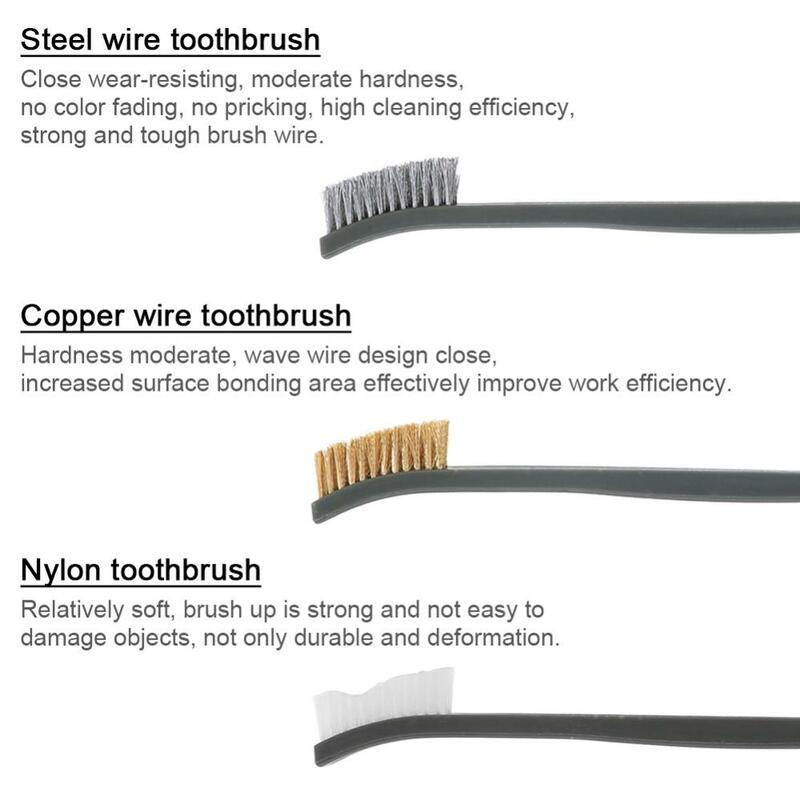 Brush 3pcs/set 7 Inch Brush Set Practical Steel / Nylon / Brass Brush Multifunction for Cleaning Slag / Paint / Rust / Dirt