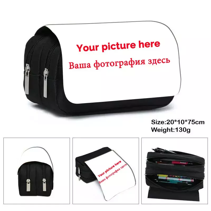 Personalizza il tuo Logo/nome/immagine astucci per cosmetici borsa per matite borsa per trucco per donna adolescente ragazzi ragazze borsa stazionaria portamatite