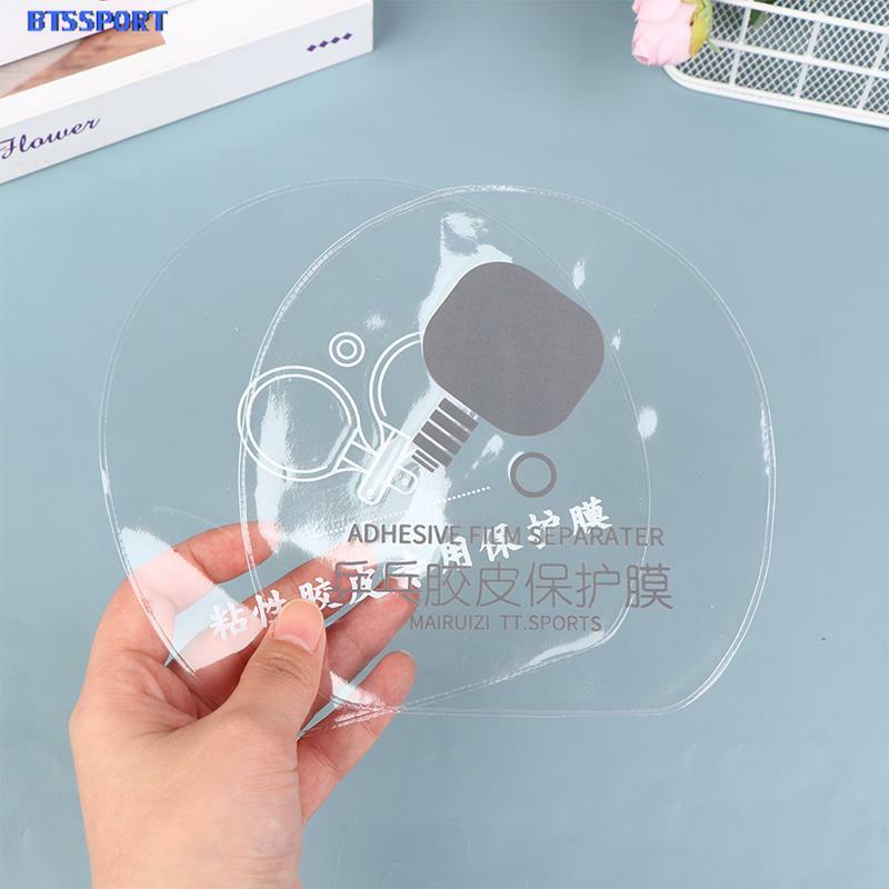 Ténis de mesa transparente Rubber Protection Film, Ping Pong Racket Cover, película protetora de borracha pegajosa, 3Pcs