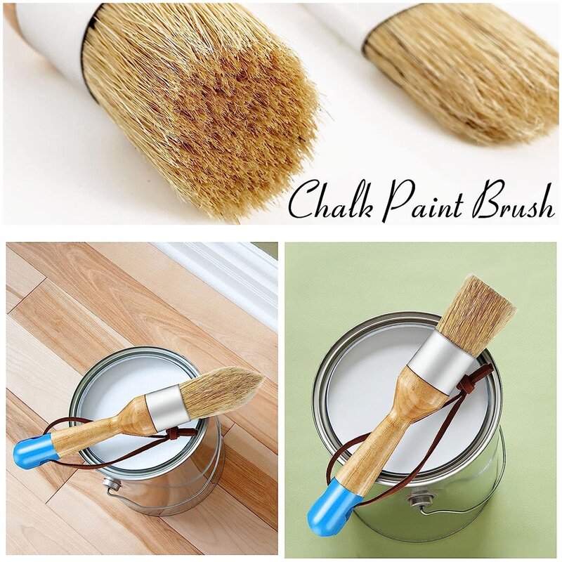 Cepillo ovalado para pintura acrílica, brocha de plantilla de cerdas para muebles de madera, decoración del hogar