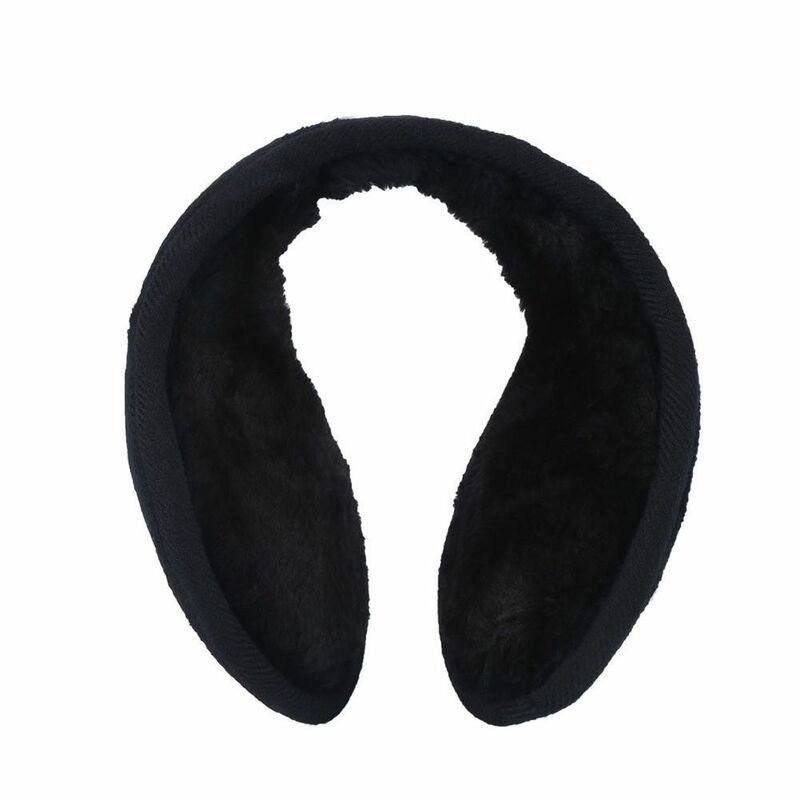 Зимние мужские накладки на уши, флисовые черные наушники