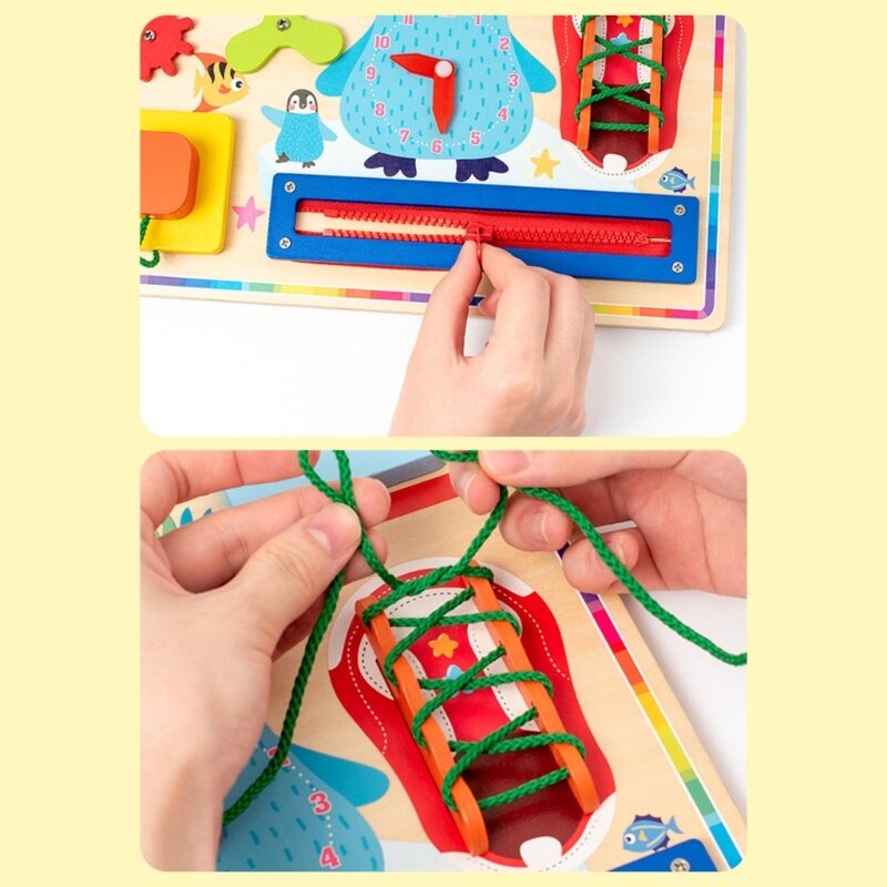 Tableros ocupados madera, juguete desbloqueo, juego enhebrado, juguete aprendizaje actividades preescolares