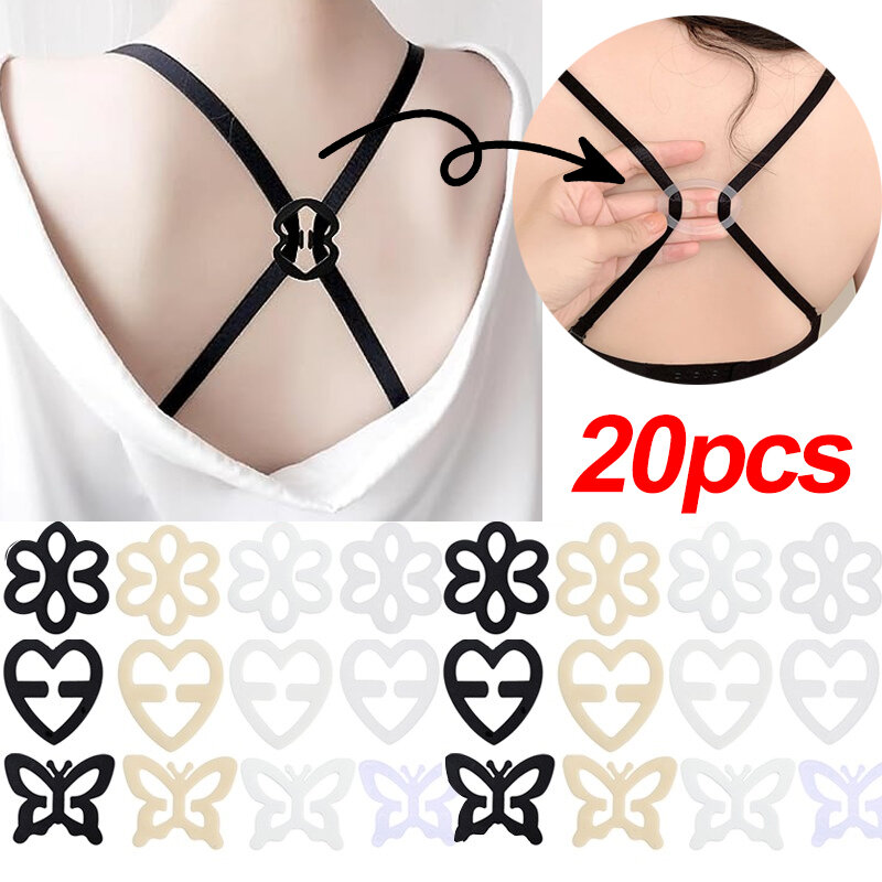 1/20pcs Women's Bra Strap Buckles Adjustable Invisible Shadow Shaped Bra Shoulder Straps Pins Non-slip Lingerie Underwear Clips
